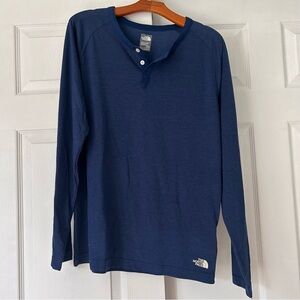 North Face Blue Flashdry Button Longsleeve